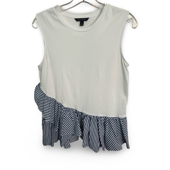 Banana Republic Tops - Banana Republic White and Navy Striped Tank Top